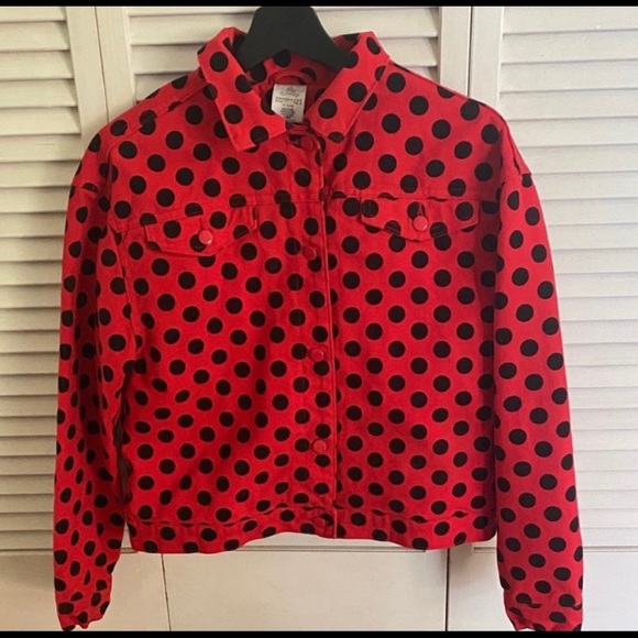 Walt Disney Jackets & Blazers - ( 0358) Women Red and Black Polka Dot Jacket.. Christmas Sale